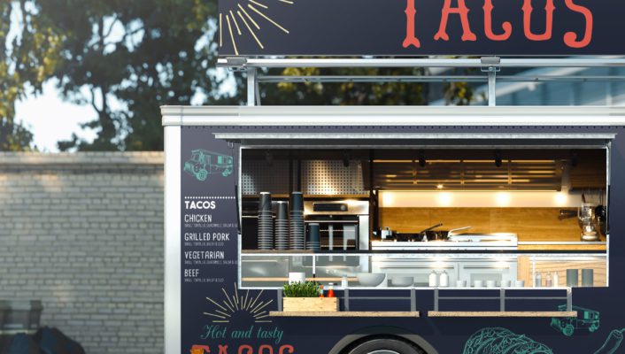 Food Truck Trailer Wrap of a Taco Restaurant