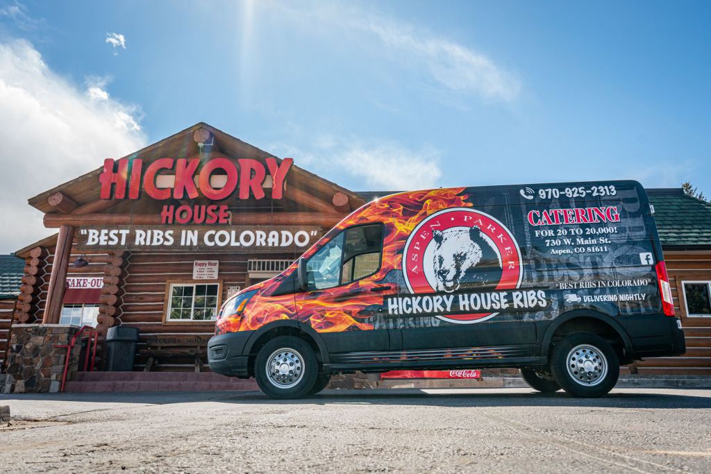 Small Business Marketing with a Van Wrap by Hickory House Ribs