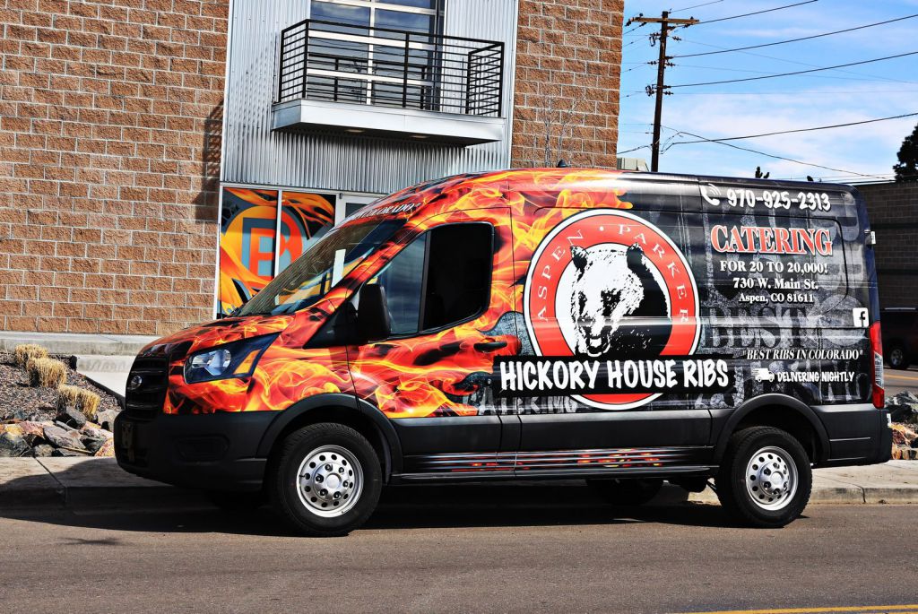 Hickory House Ribs Showcases Their Ford Transit Van Wrap