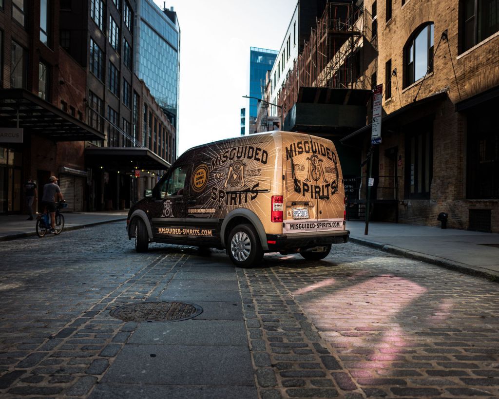 Misguided Spirits van wrap in New York City streets