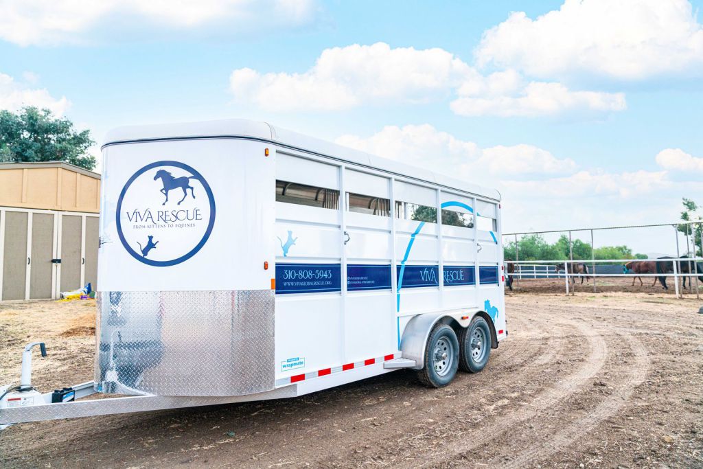 Viva Global Rescue Horse Trailer Wrap Outside - designed by Wrapmate