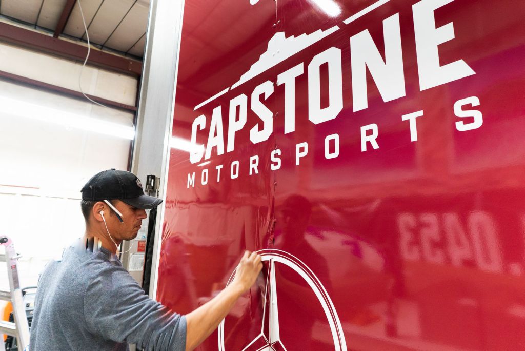Capstone Motorsports Hauler Trailer Wrap Installed by Wrapmate Pro