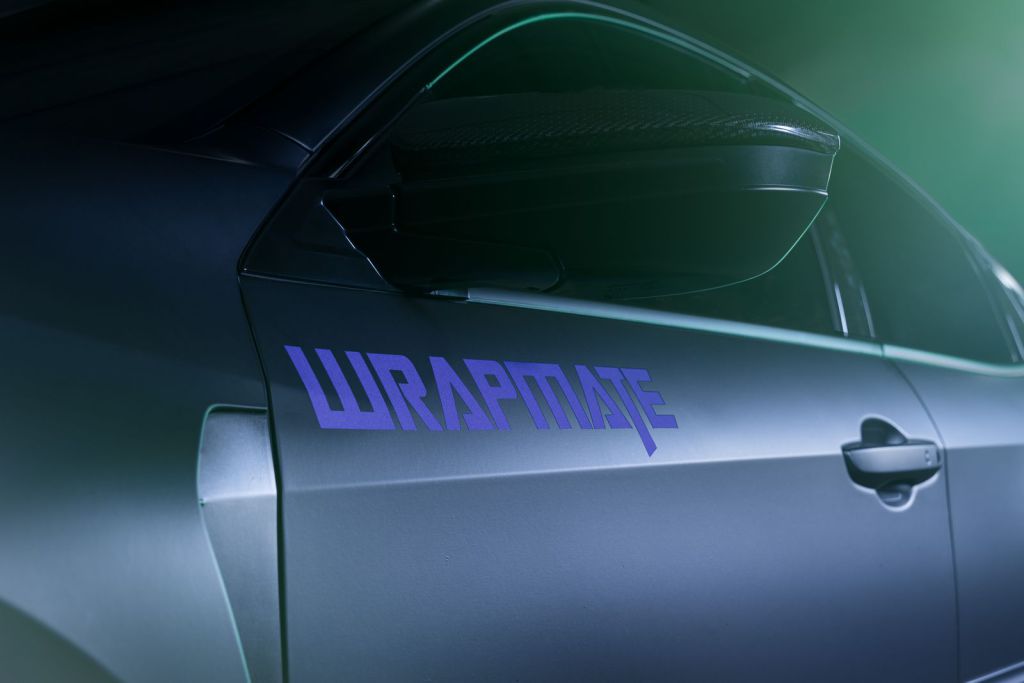 Honda Civic Type R wrap with Transformer-inspired Wrapmate logo