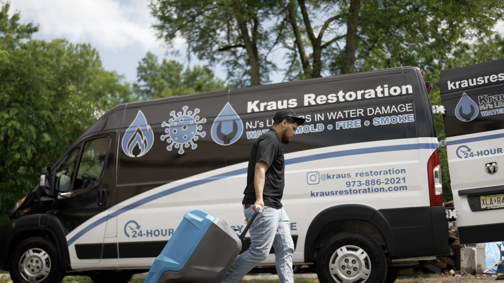 Home Restoration Van Wrap - Krause Restoration Employee