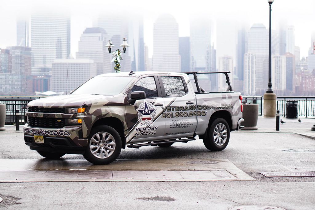 Chevy Silverado Full Wrap in Front of Manhattan Skyline