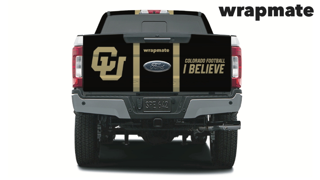 Ford F250 Wrapped with Coach Prime and Colorado Football design - Rear - By Wrapmate