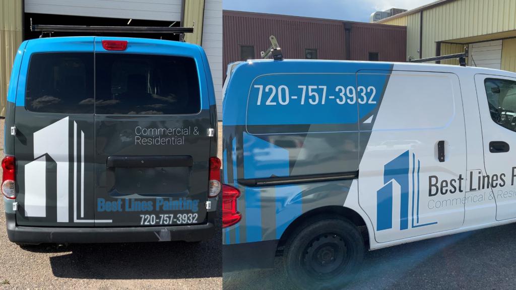 Painting Medium Van Wrap - Back and Side View - by Wrapmate