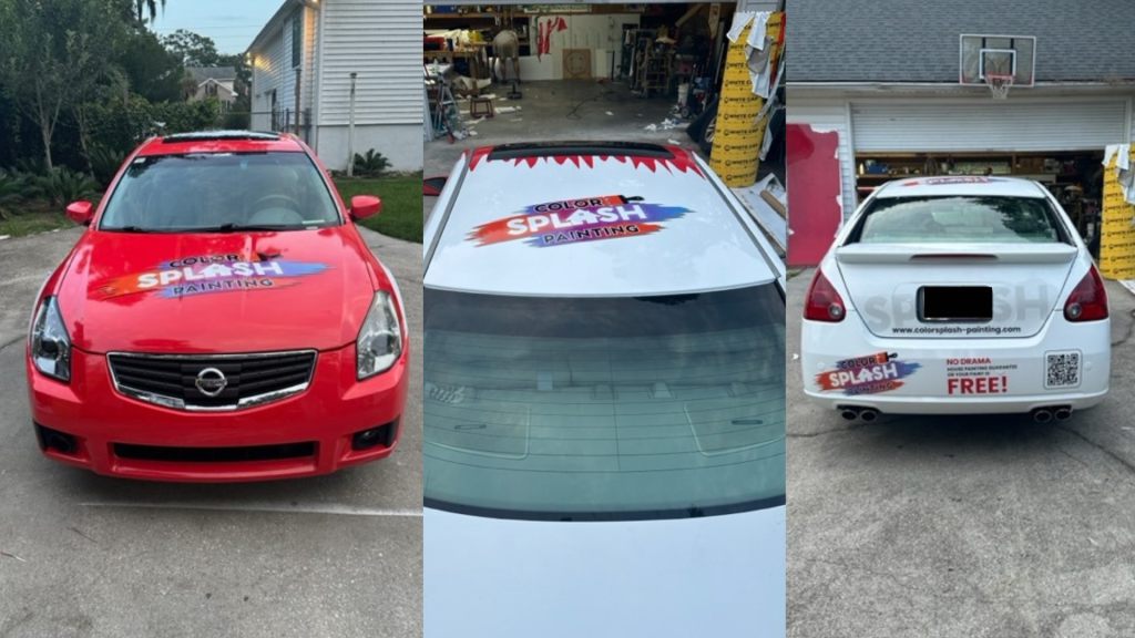 Painting Small Car Wrap - Front, Top, and Back View - by Wrapmate