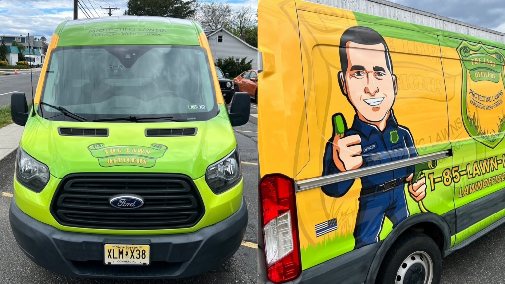 Landscaping Full Van Wrap - Front and Side View - by Wrapmate