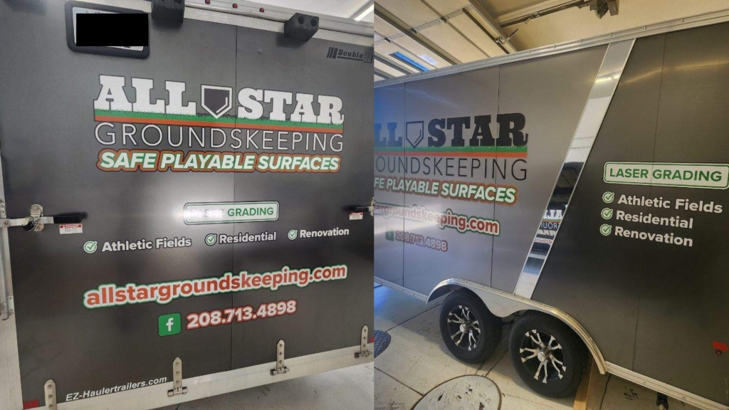 Landscaping Medium Trailer Wrap - Rear and Side View - by Wrapmate