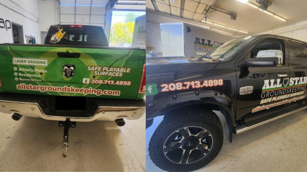 Landscaping Medium Truck Wrap - Rear and Side View - by Wrapmate