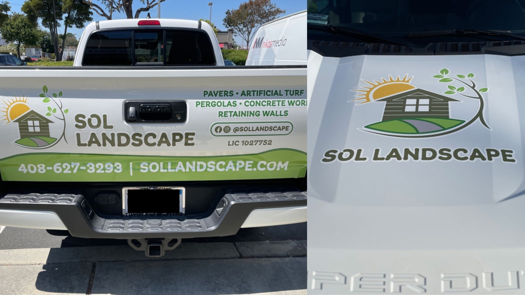 Landscaping Small Truck Wrap - Rear & Hood - by Wrapmate