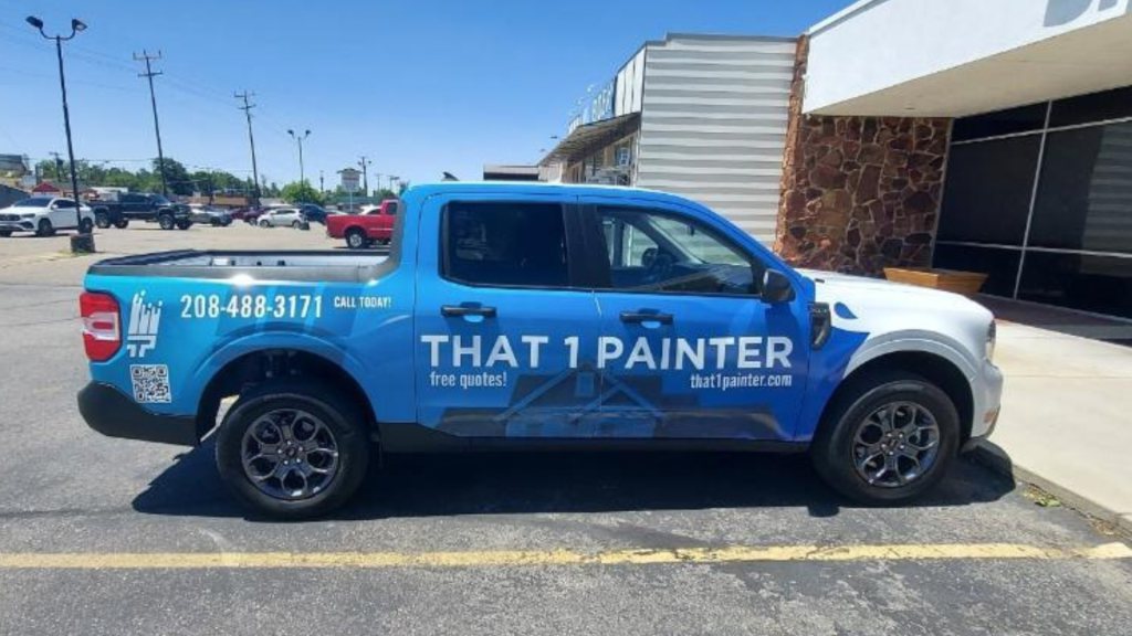Painting Large Truck Wrap - Side View - by Wrapmate