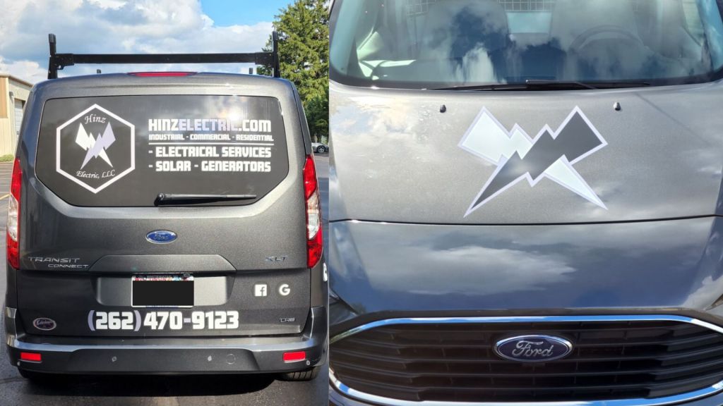 Electrical Services Medium Van Wrap - Rear and Front View - by Wrapmate