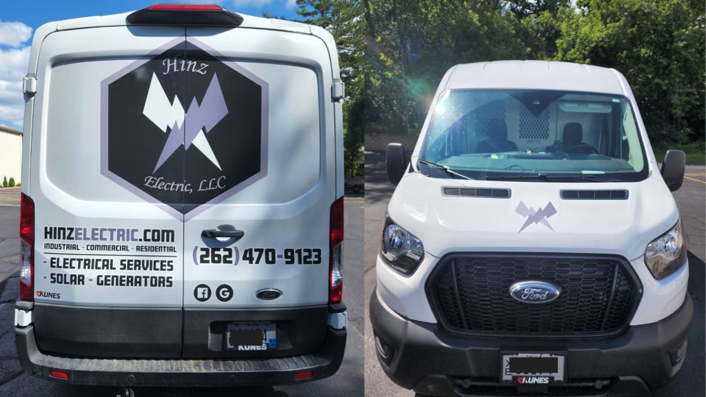 Electrical Services Medium Van Wrap - Rear and Front View - by Wrapmate