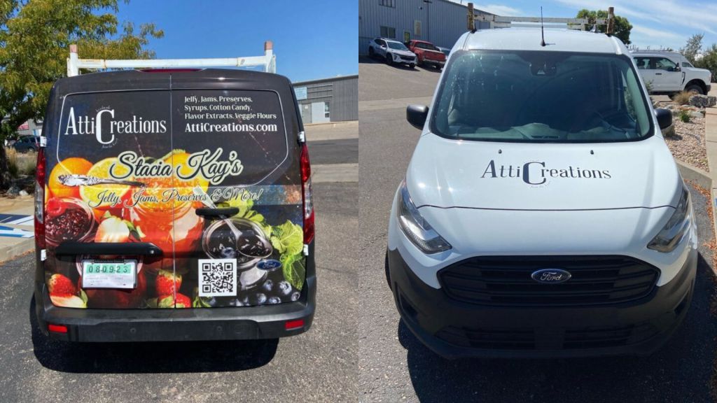 Food Services Large Van Wrap - Rear and Front View - by Wrapmate