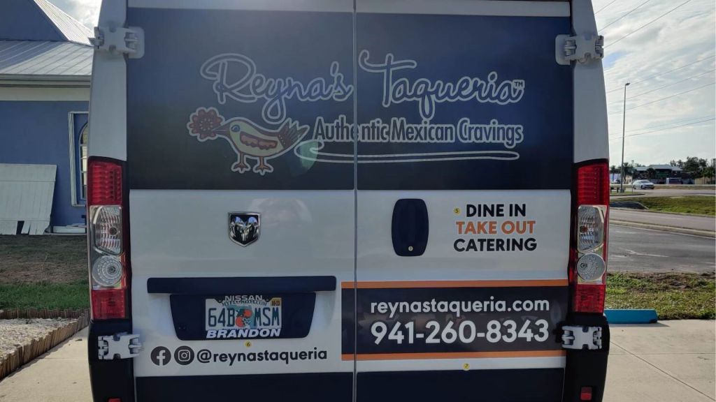 Food Services Small Van Wrap - Rear View - by Wrapmate