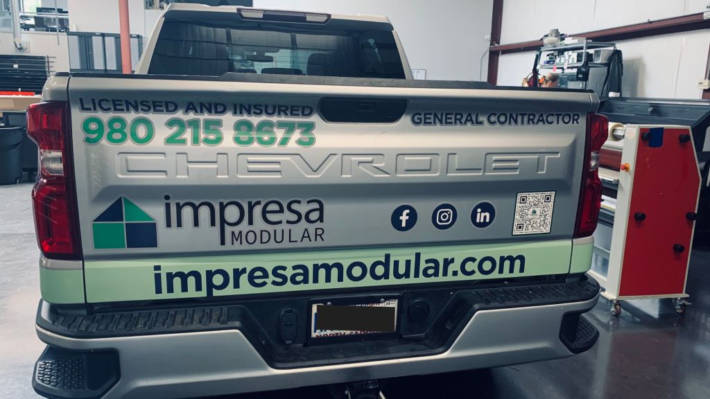 General Contractor Small Truck Wrap - Rear View - by Wrapmate