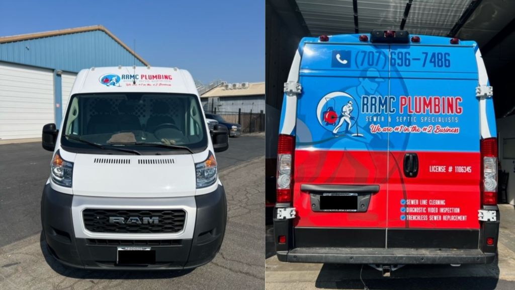 Plumbing Large Van Wrap - Front and Rear View - by Wrapmate