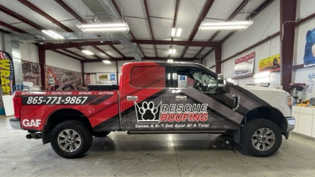 Roofing Services Large Truck Wrap - Side View - by Wrapmate