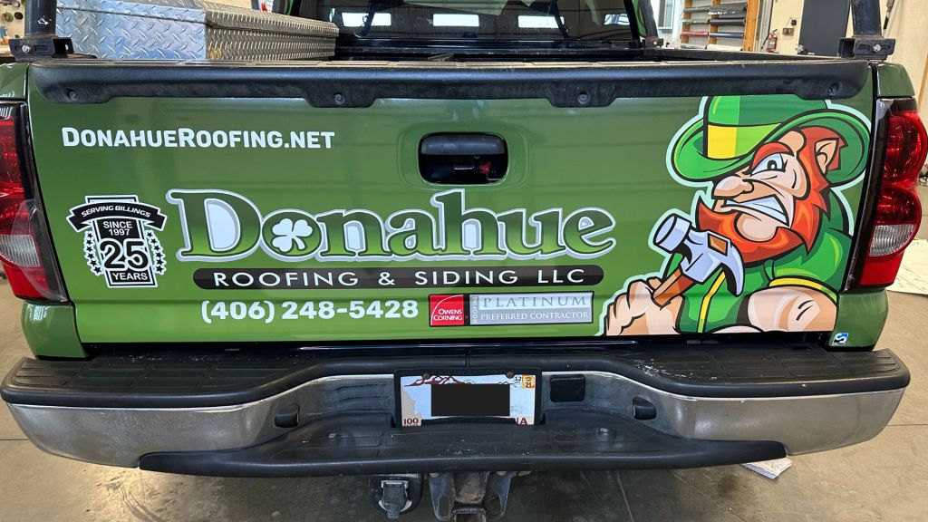 Roofing Services Large Truck Wrap - Rear View - by Wrapmate