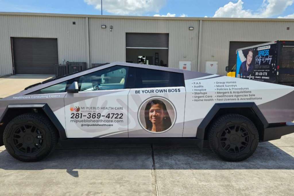 Cybertruck Wrap Ideas by Wrapmate - Mi Pueblo Health Care - 01