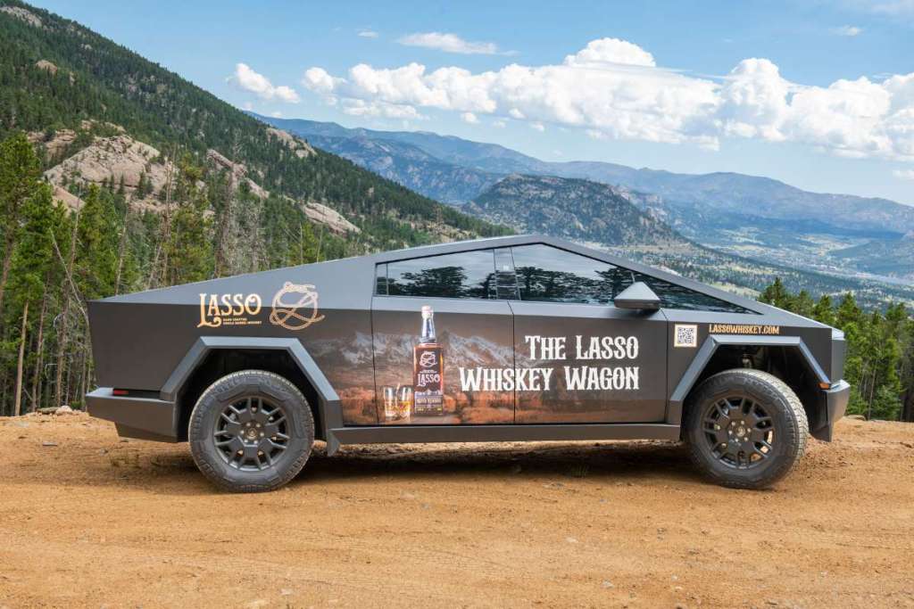 Cybertruck Wrap Ideas by Wrapmate - The Lasso Whiskey Wagon - 01