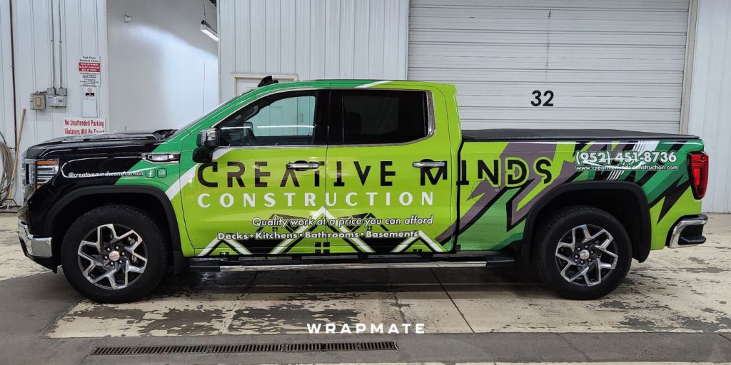 Best Vehicle Wraps by Wrapmate - Truck Wrap - Creative Minds Construction