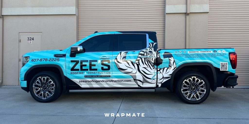 Best Vehicle Wraps by Wrapmate - Truck Wrap - Zee's Roofing and Construction