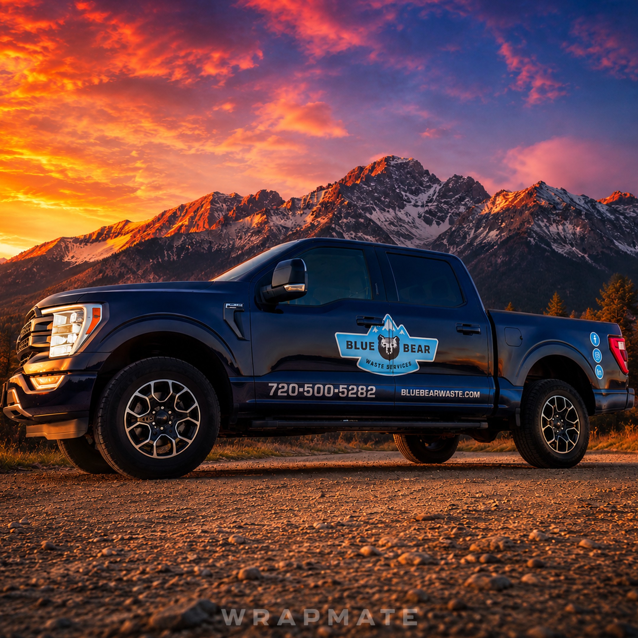 Blue Bear Waste Removal vehicle decals by Wrapmate