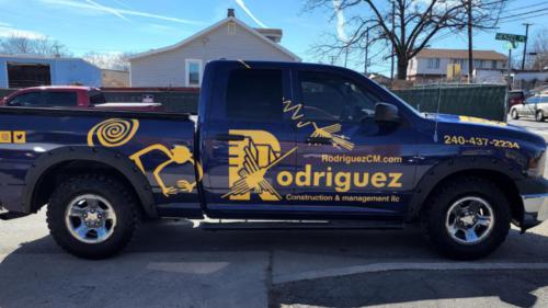 Small wrap example for a Ram pickup truck - designed, printed, and installed by Wrapmate